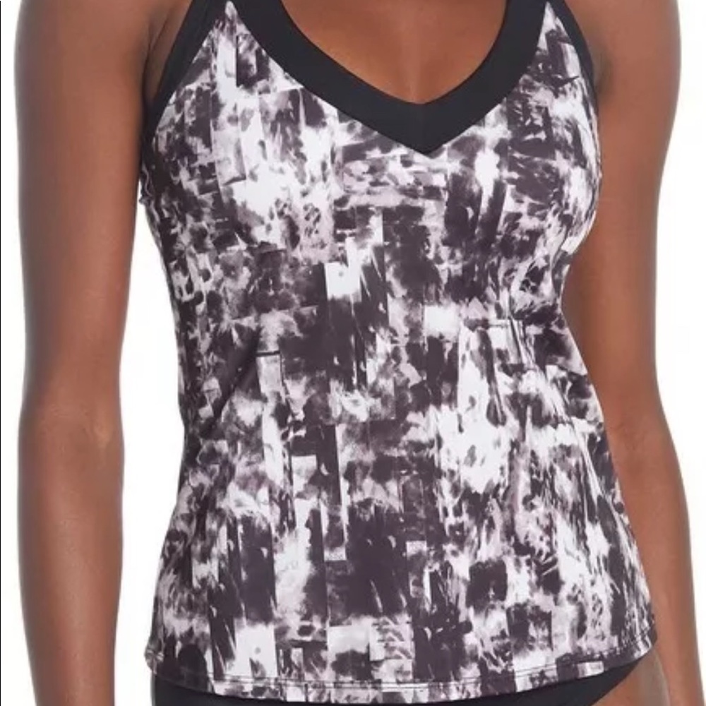 Nike Black and White Tankini Two Piece